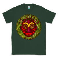 Sports Green african masks round earrings 4 Classic Tee - BundleAndBundleShop