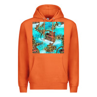 Carrot Mama Bear Hunting Fish With Leopard Seamless Pattern Premium Hoodie - BundleAndBundleShop