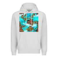 Dove Grey Mama Bear Hunting Fish With Leopard Seamless Pattern Premium Hoodie - BundleAndBundleShop