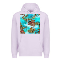 Lilac Mama Bear Hunting Fish With Leopard Seamless Pattern Premium Hoodie - BundleAndBundleShop