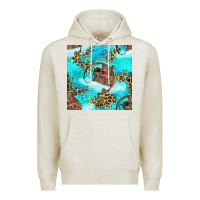Oatmeal Heather Mama Bear Hunting Fish With Leopard Seamless Pattern Premium Hoodie - BundleAndBundleShop