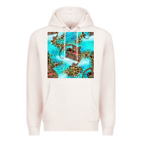 Pale Pink Mama Bear Hunting Fish With Leopard Seamless Pattern Premium Hoodie - BundleAndBundleShop