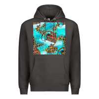 Smoke Mama Bear Hunting Fish With Leopard Seamless Pattern Premium Hoodie - BundleAndBundleShop