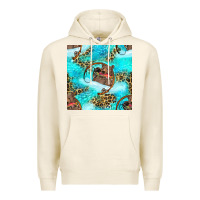 Tofu Mama Bear Hunting Fish With Leopard Seamless Pattern Premium Hoodie - BundleAndBundleShop