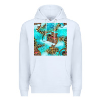 White Mama Bear Hunting Fish With Leopard Seamless Pattern Premium Hoodie - BundleAndBundleShop