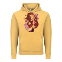 Vintage Mustard red dragon and sakura cherry blossoms Vintage Hoodie - RanaPortraitStore