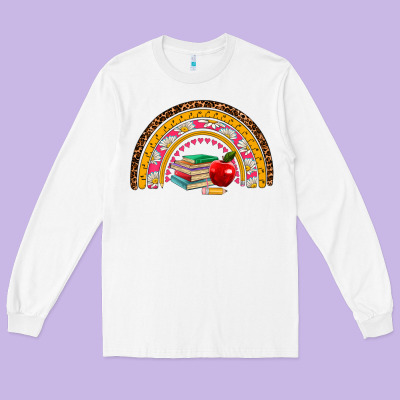 Back To School Rainbow Long Sleeve Tee Designed By Adodesignshop
