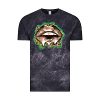 Cloud Black soccer lips Vintage Tee - Zillion Design Studio
