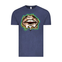 Vintage Denim soccer lips Vintage Tee - Zillion Design Studio