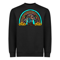 Black western cowboy boots sunflowers rainbow Heavyweight Sweatshirt - RanaPortraitStore
