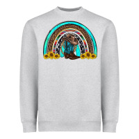Heather Grey western cowboy boots sunflowers rainbow Heavyweight Sweatshirt - RanaPortraitStore