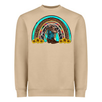 Western Cowboy Boots Sunflowers Rainbow Heavyweight Sweatshirt | Teevron