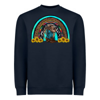 Navy western cowboy boots sunflowers rainbow Heavyweight Sweatshirt - RanaPortraitStore