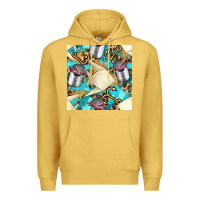 Antique Gold Paper Fish And Canned With Anchor Seamless Pattern Pbs Premium Hoodie - BundleAndBundleShop