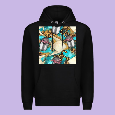 Paper Fish And Canned With Anchor Seamless Pattern Pbs Premium Hoodie Designed By Bundleandbundleshop