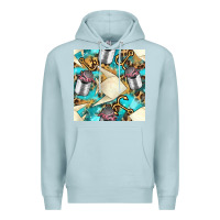 Blue Mist Paper Fish And Canned With Anchor Seamless Pattern Pbs Premium Hoodie - BundleAndBundleShop