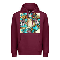 Burgundy Paper Fish And Canned With Anchor Seamless Pattern Pbs Premium Hoodie - BundleAndBundleShop