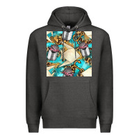 Charcoal Heather Paper Fish And Canned With Anchor Seamless Pattern Pbs Premium Hoodie - BundleAndBundleShop