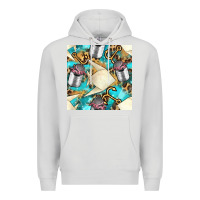 Dove Grey Paper Fish And Canned With Anchor Seamless Pattern Pbs Premium Hoodie - BundleAndBundleShop