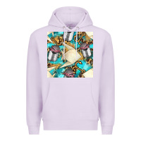 Lilac Paper Fish And Canned With Anchor Seamless Pattern Pbs Premium Hoodie - BundleAndBundleShop