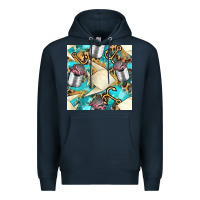 Navy Paper Fish And Canned With Anchor Seamless Pattern Pbs Premium Hoodie - BundleAndBundleShop