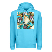 Ocean Blue Paper Fish And Canned With Anchor Seamless Pattern Pbs Premium Hoodie - BundleAndBundleShop