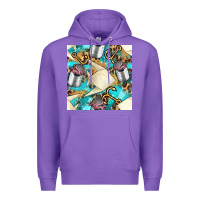 Purple Paper Fish And Canned With Anchor Seamless Pattern Pbs Premium Hoodie - BundleAndBundleShop
