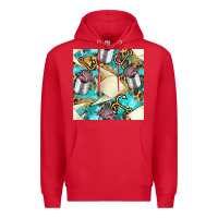 Red Paper Fish And Canned With Anchor Seamless Pattern Pbs Premium Hoodie - BundleAndBundleShop