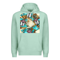 Seafoam Paper Fish And Canned With Anchor Seamless Pattern Pbs Premium Hoodie - BundleAndBundleShop