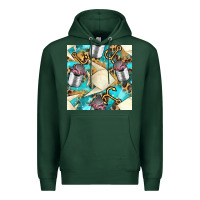 Sports Green Paper Fish And Canned With Anchor Seamless Pattern Pbs Premium Hoodie - BundleAndBundleShop