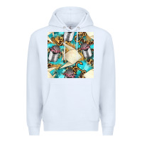 White Paper Fish And Canned With Anchor Seamless Pattern Pbs Premium Hoodie - BundleAndBundleShop