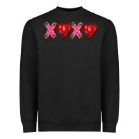 Black valentine's day xoxo heart balloon Heavyweight Sweatshirt - RanaPortraitStore