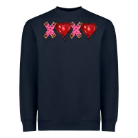 Navy valentine's day xoxo heart balloon Heavyweight Sweatshirt - RanaPortraitStore