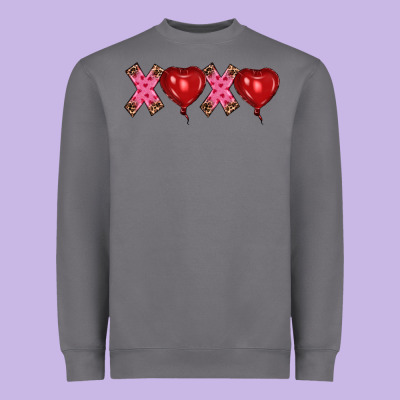 Valentine's Day Xoxo Heart Balloon Heavyweight Sweatshirt Designed By Ranaportraitstore