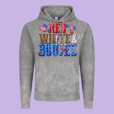 Vintage Hoodie red white and boujee billie wilder
