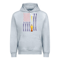 Heather Grey American Flag Beer Urban Hoodie - Bettercallsaul