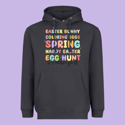 Easter Bunny Spring Heavyweight Hoodie Designed By Maliassmallbusiness