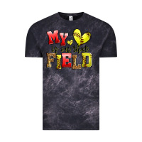 Cloud Black my heart is on that field softball Vintage Tee - Zillion Design Studio