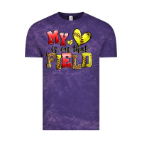 Cloud Purple my heart is on that field softball Vintage Tee - Zillion Design Studio