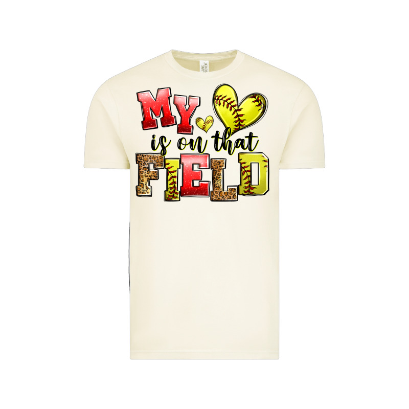 My Heart Is On That Field Softball Vintage Tee by Zillion Design Studio | Teevron