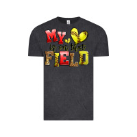 Vintage Black my heart is on that field softball Vintage Tee - Zillion Design Studio