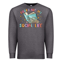 Charcoal Heather books are my social life Premium Sweatshirt - MaliasSmallBusiness