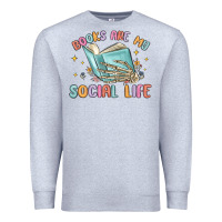 Heather Grey books are my social life Premium Sweatshirt - MaliasSmallBusiness
