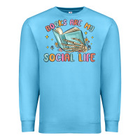 Ocean Blue books are my social life Premium Sweatshirt - MaliasSmallBusiness