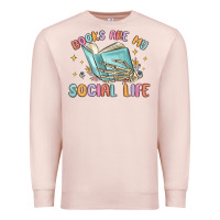 Pale Pink books are my social life Premium Sweatshirt - MaliasSmallBusiness