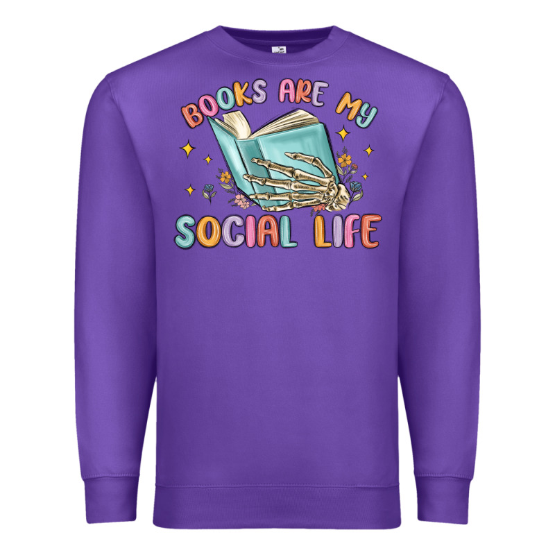 Books Are My Social Life Premium Sweatshirt by MaliasSmallBusiness | Teevron