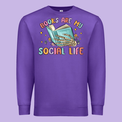 Books Are My Social Life Premium Sweatshirt Designed By Maliassmallbusiness