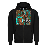 Black cowboy boot and gemstone Zipper Hoodie - BundleAndBundleShop