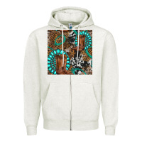 Oatmeal Heather cowboy boot and gemstone Zipper Hoodie - BundleAndBundleShop