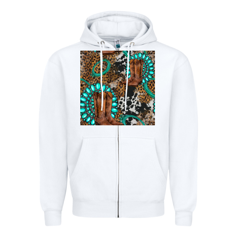 Cowboy Boot And Gemstone Zipper Hoodie by BundleAndBundleShop | Teevron